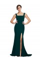 Outlet Sleeveless Stretch Crepe Sheath Midnight Green Semi Formal Evening Dress Canada