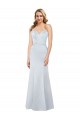 Outlet Sleeveless Satin Low Back Sheath Light Sky Blue Evening Dress Canada