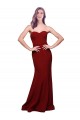 Outlet Sleeveless Stretch Crepe Low Back Sheath Burgundy Evening Gown Canada