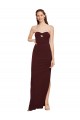 Outlet Sleeveless Stretch Crepe Sheath Burgundy Gold Evening Dresses Canada