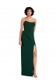 Outlet Sleeveless Stretch Crepe Low Back Sheath Midnight Green Evening Dress Canada