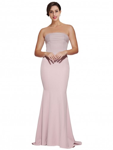 Outlet Sleeveless Stretch Crepe Low Back Sheath Mauve Evening Dress Canada