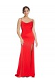Outlet Sleeveless Stretch Satin Low Back Sheath Red Evening Dress Canada