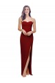 Outlet Sleeveless Stretch Crepe Low Back Sheath Burgundy Evening Dress Canada