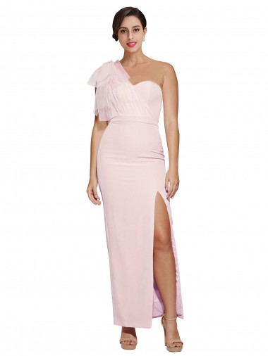 Outlet Sleeveless Stretch Crepe Low Back Sheath Pink Evening Dresses Canada