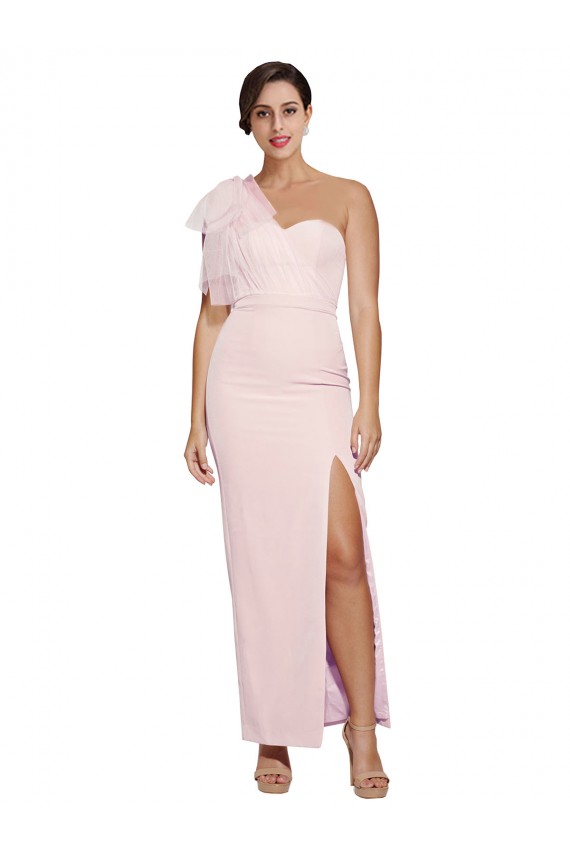 Outlet Sleeveless Stretch Crepe Low Back Sheath Pink Evening Dresses Canada