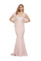 Outlet Sleeveless Stretch Crepe & Tulle Low Back Sheath Mauve Evening Dress Canada