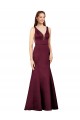 Outlet Sleeveless Satin V-Back Sheath Burgundy Evening Dress Canada