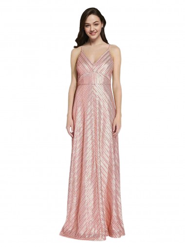 Outlet Sleeveless Sequin Low Back Sheath Rose Gold Evening Dress Canada
