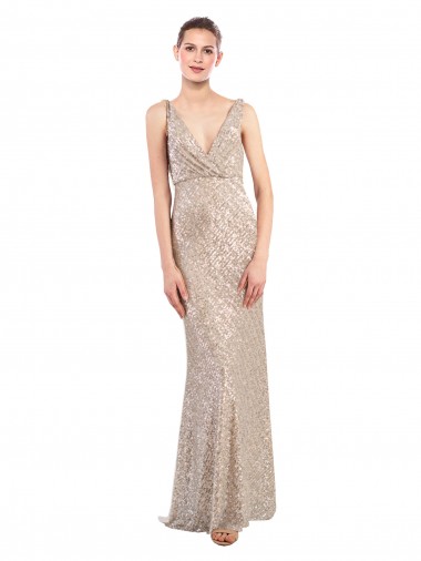 Outlet Sleeveless Sparkling Sequin Low Back Sheath Silver Evening Dress Canada