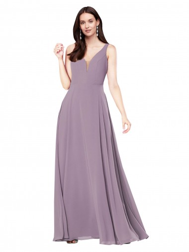Outlet Sleeveless Soft Chiffon Low Back Sheath Dark Lavender Sexy Evening Dress Canada
