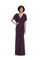 Outlet Split Sleeves Spandex Sheath Grape Maxi Evening Dress Canada