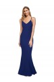 Outlet Sleeveless Stretch Crepe Low Back Sheath Royal Blue Evening Dress Canada