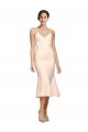 Outlet Sleeveless Stretch Crepe Low Back Sheath Nude V-Neck Evening Dress Canada