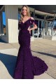 Outlet Sleeveless Velvet Sequin Sheath Plum Purple Evening Dress Canada