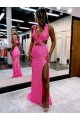 Outlet Sleeveless Velvet Sequin Sheath Evening Party Dress Canada