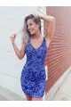 Outlet Sleeveless Velvet Sequin Sheath V-Neck Evening Dresses Canada