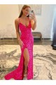 Outlet Sleeveless Velvet Sequin Sheath V-Neck Evening Dress Canada
