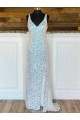 Outlet Sleeveless Velvet Sequin Sheath Evening Evening Dresses Canada