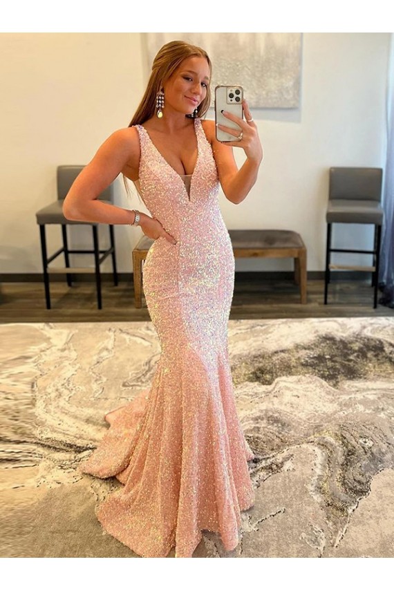 Outlet Sleeveless Velvet Sequin Sheath Long Evening Dresses Canada