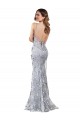 Outlet Sleeveless Stretch Crepe & Sequin Tulle Backless Mermaid Silver Evening Dress Canada
