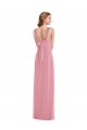 Outlet Sleeveless Soft Chiffon Open Back A-Line Skin Pink Maxi Evening Dress Canada