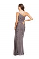 Outlet Sleeveless Silky Satin A-Line Slate Grey Evening Dress Canada