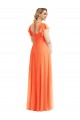 Outlet Flutter Sleeves Soft Chiffon Open Back A-Line Tangerine Tango Maxi Evening Dress Canada