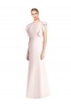 Outlet Cap Sleeves Stretch Crepe Open Back Trumpet Pink Semi Formal Evening Dress Canada