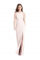 Outlet Sleeveless Stretch Crepe Open Back Trumpet Pink Semi Formal Evening Dress Canada