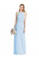 Outlet Sleeveless Soft Chiffon Trumpet Light Sky Blue Maxi Evening Dress Canada