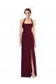 Outlet Sleeveless Stretch Crepe Open Back Trumpet Burgundy Gold Semi Formal Evening Dress Canada