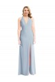 Outlet Sleeveless Stretch Crepe Open Back Trumpet Light Sky Blue Semi Formal Evening Dress Canada