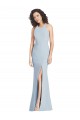 Outlet Sleeveless Stretch Crepe Criss Cross Open Back Trumpet Light Sky Blue Semi Formal Evening Dress Canada