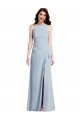Outlet Sleeveless Stretch Crepe Trumpet Light Sky Blue Maxi Evening Gown Canada