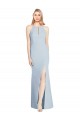 Outlet Sleeveless Stretch Crepe Keyhole Back Trumpet Light Sky Blue Semi Formal Evening Dress Canada