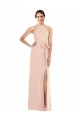 Outlet Sleeveless Stretch Crepe Criss Cross Back Trumpet Nude Maxi Evening Dress Canada