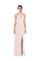 Outlet Sleeveless Stretch Crepe Low Back Trumpet Pink Evening Dress Canada