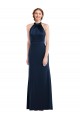 Outlet Sleeveless Stretch Crepe Open Back Trumpet Dark Navy Semi Formal Evening Dress Canada