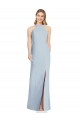 Outlet Sleeveless Stretch Crepe Backless Trumpet Light Sky Blue Sexy Evening Dress Canada