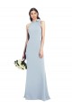Outlet Sleeveless Stretch Crepe Open Back Trumpet Light Sky Blue Semi Formal Evening Dresses Canada