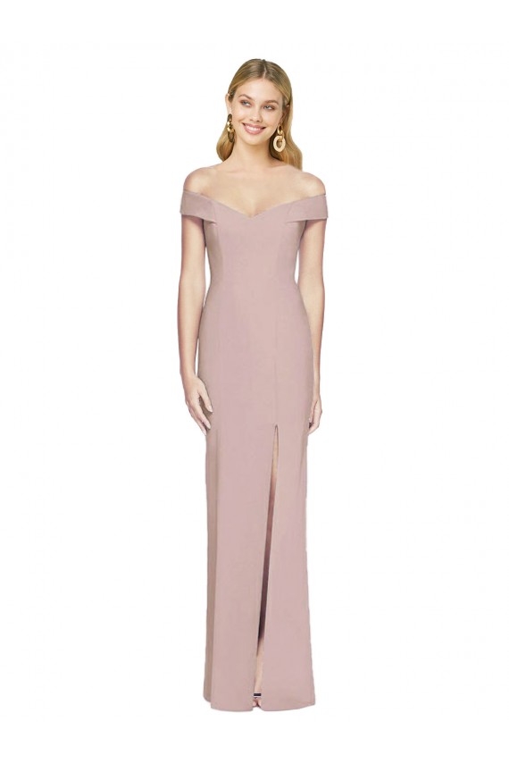 Outlet Sleeveless Stretch Crepe Criss Cross Back Trumpet Dusty Pink Semi Formal Evening Dress Canada