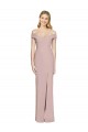 Outlet Sleeveless Stretch Crepe Criss Cross Back Trumpet Dusty Pink Semi Formal Evening Dress Canada