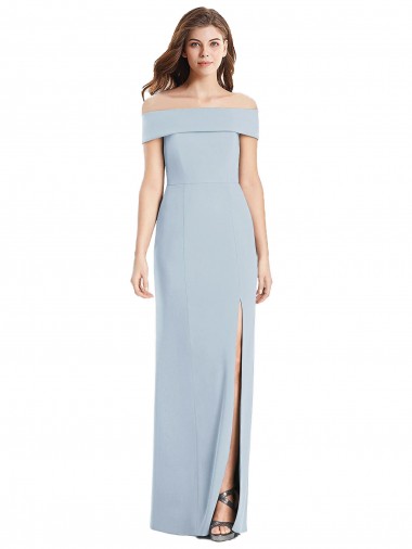 Outlet Sleeveless Stretch Crepe Trumpet Light Sky Blue Semi Formal Evening Dress Canada