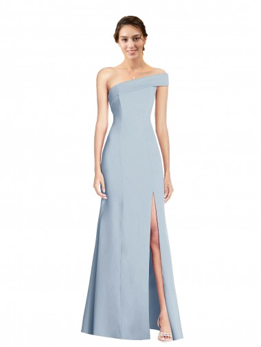 Outlet Sleeveless Stretch Crepe Trumpet Light Sky Blue Evening Dress Canada
