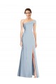 Outlet Sleeveless Stretch Crepe Trumpet Light Sky Blue Evening Dress Canada