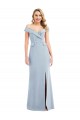 Outlet Sleeveless Stretch Crepe Trumpet Light Sky Blue Semi Formal Evening Gown Canada