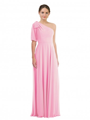 Outlet Sleeveless Soft Chiffon Trumpet Barely Pink Maxi Evening Dress Canada