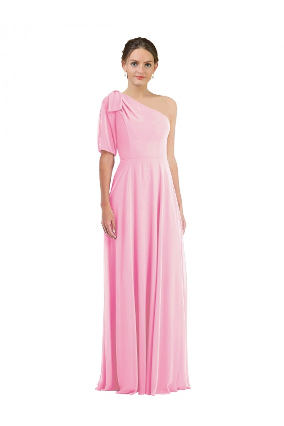 Outlet Sleeveless Soft Chiffon Trumpet Barely Pink Maxi Evening Dress Canada