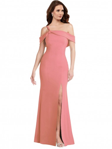 Outlet Sleeveless Stretch Crepe Low Back Trumpet Hot Pink Maxi Evening Dress Canada